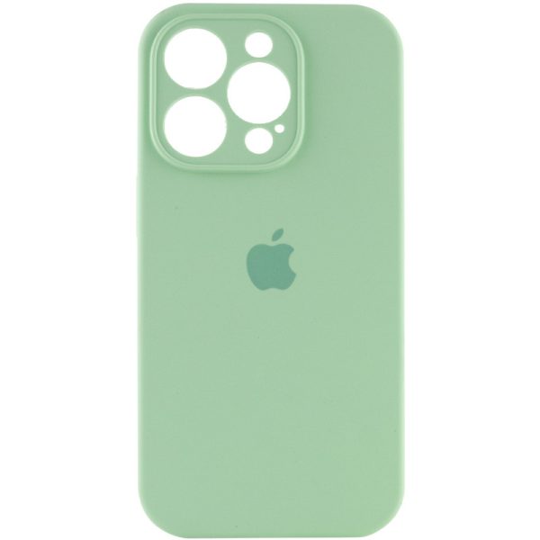 Чохол для iPhone 14 Pro Зелений Silicone Case Full Camera Protective