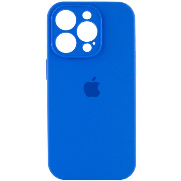 Чохол для iPhone 14 Pro Синій Silicone Case Full Camera Protective