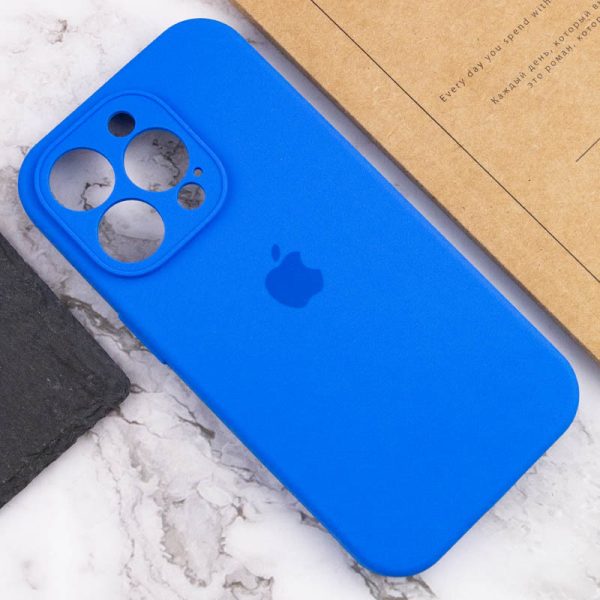 Чохол для iPhone 14 Pro Синій Silicone Case Full Camera Protective - Зображення 5