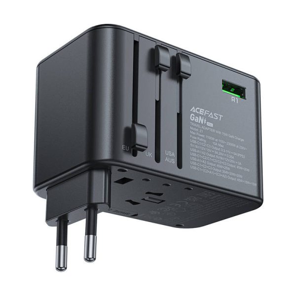 Зарядний пристрій Acefast Z1 PD75W GaN (3*USB-C+2*USB-A)