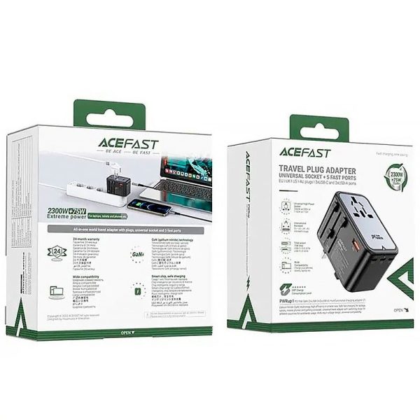 Зарядний пристрій Acefast Z1 PD75W GaN (3*USB-C+2*USB-A) - Зображення 8