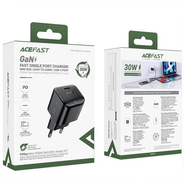 Зарядний пристрій Acefast A77 mini PD30W GaN USB-C - Зображення 6