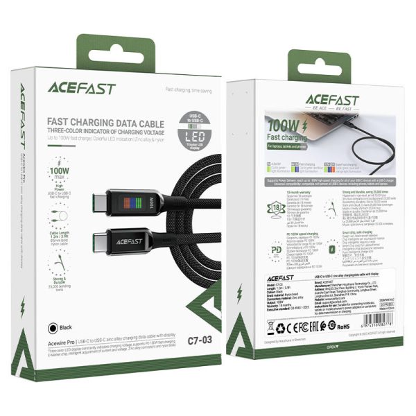 Дата кабель Acefast C7-03 USB-C to USB-C zinc alloy (1.2m) - Зображення 6