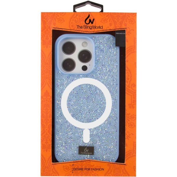 Чохол для iPhone 14 Pro Max Синій Bling World Rock Diamond with MagSafe - Зображення 2