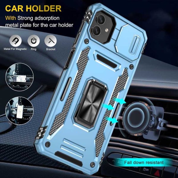 Ударостійкий чохол для Samsung Galaxy A05 Блакитний Camshield Army Ring - Зображення 3