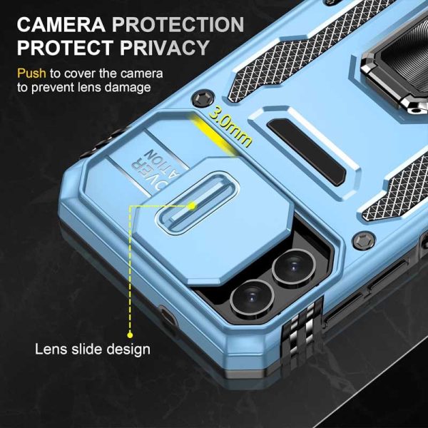 Ударостійкий чохол для Samsung Galaxy A05 Блакитний Camshield Army Ring - Зображення 4