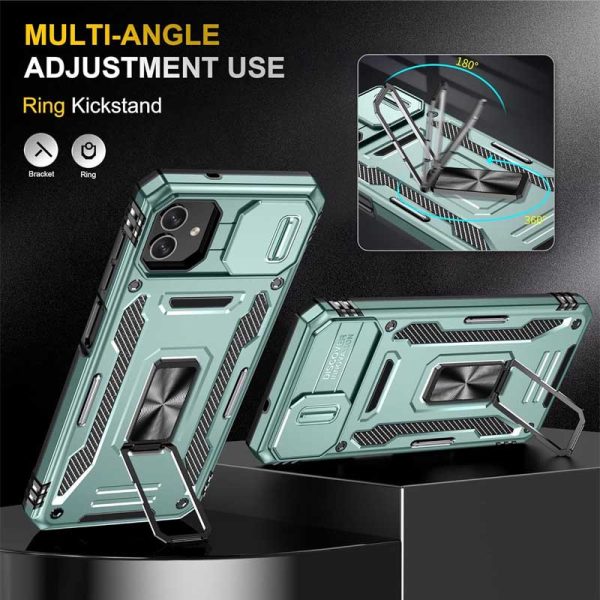 Ударостійкий чохол для Samsung Galaxy A05 Зелений Camshield Army Ring - Зображення 5