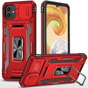 Ударостійкий чохол для Samsung Galaxy A05 Червоний Camshield Army Ring