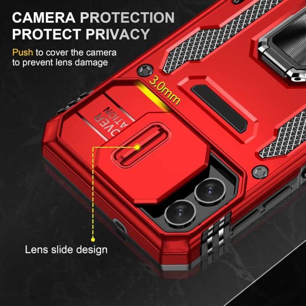 Ударостійкий чохол для Samsung Galaxy A05 Червоний Camshield Army Ring - Зображення 4