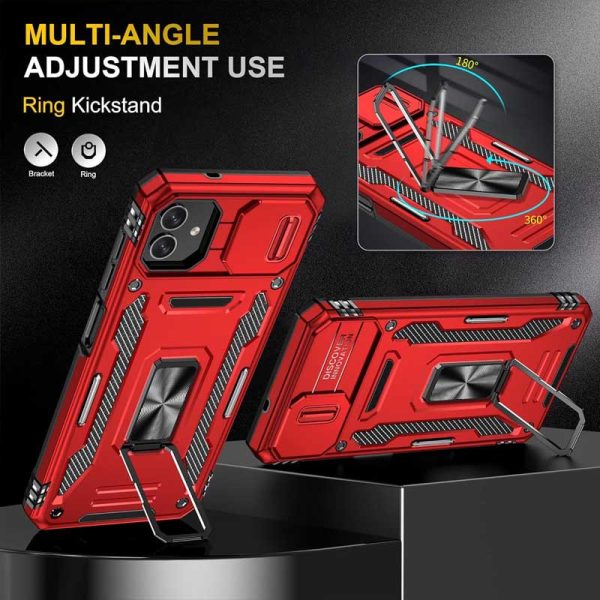 Ударостійкий чохол для Samsung Galaxy A05 Червоний Camshield Army Ring - Зображення 5