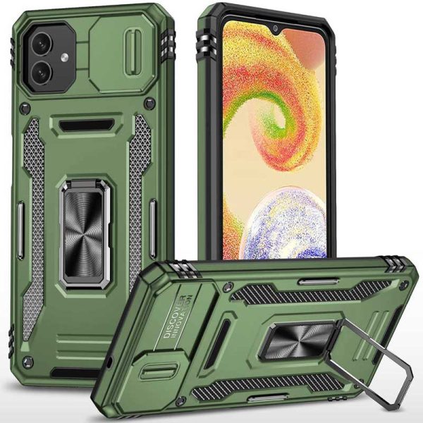 Ударостійкий чохол для Samsung Galaxy A05 Оливковий Camshield Army Ring
