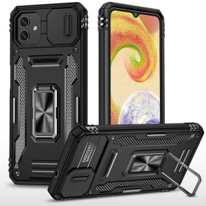 Ударостійкий чохол для Samsung Galaxy A05 Чорний Camshield Army Ring