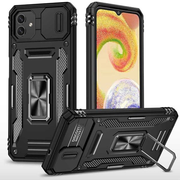 Ударостійкий чохол для Samsung Galaxy A05 Чорний Camshield Army Ring