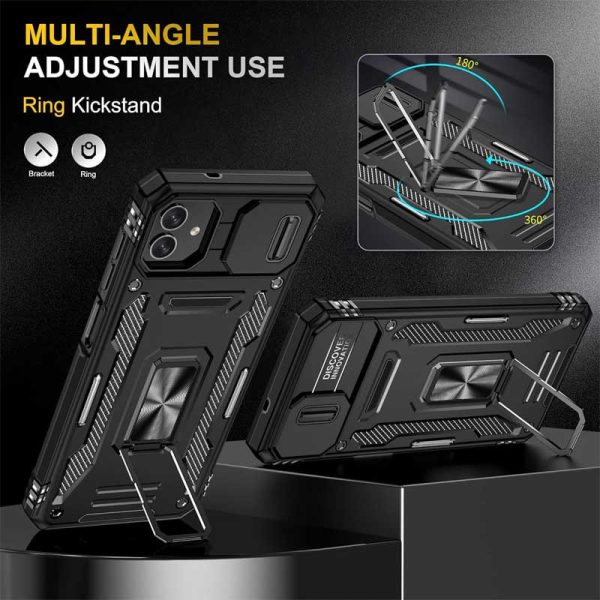 Ударостійкий чохол для Samsung Galaxy A05 Чорний Camshield Army Ring - Зображення 2