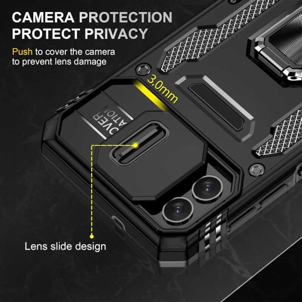 Ударостійкий чохол для Samsung Galaxy A05 Чорний Camshield Army Ring - Зображення 3