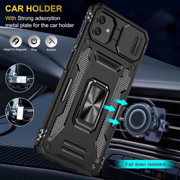 Ударостійкий чохол для Samsung Galaxy A05 Чорний Camshield Army Ring - Зображення 4