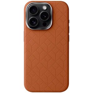 Шкіряний чохол для Apple iPhone 16 Pro Max Помаранчевий Carved with MagSafe