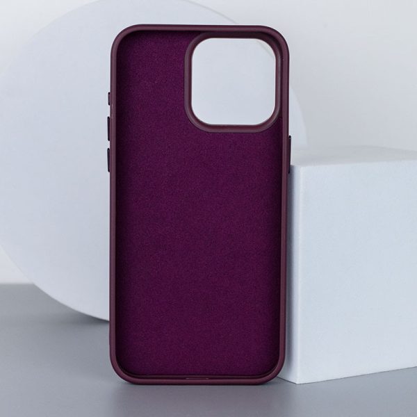 Шкіряний чохол для Apple iPhone 15 Бордовий Bonbon Leather Metal Style with MagSafe - Зображення 2