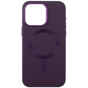 Шкіряний чохол для Apple iPhone 15 Фіолетовий Bonbon Leather Metal Style with MagSafe