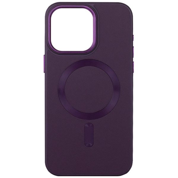 Шкіряний чохол для Apple iPhone 15 Фіолетовий Bonbon Leather Metal Style with MagSafe