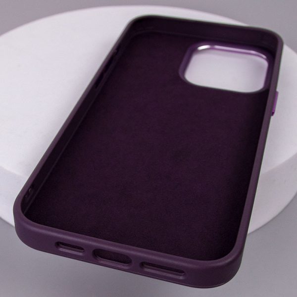 Шкіряний чохол для Apple iPhone 15 Фіолетовий Bonbon Leather Metal Style with MagSafe - Зображення 5