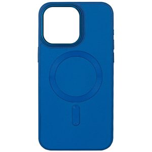 Шкіряний чохол для Apple iPhone 15 Plus Синій Bonbon Leather Metal Style with MagSafe