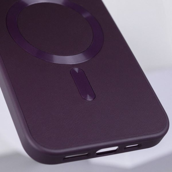 Шкіряний чохол для Apple iPhone 15 Plus Фіолетовий Bonbon Leather Metal Style with MagSafe - Зображення 4