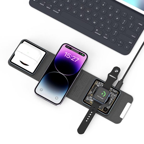 Бездротова зарядка WIWU Wi-W001 3 in 1 wireless charger - Зображення 3