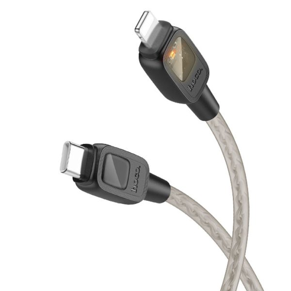 Дата кабель Hoco U124 Stone silicone power-off Type-C to Lightning (1.2m) - Зображення 2
