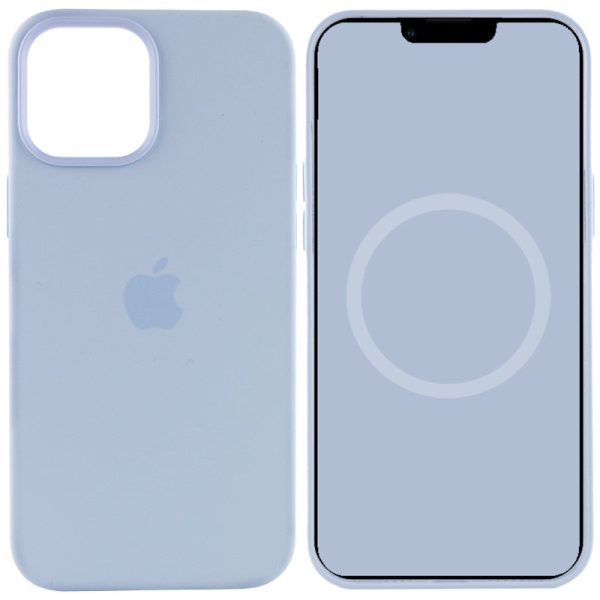 Чохол для iPhone 12 Pro Max Блакитний Silicone case full with Magsafe and Animation