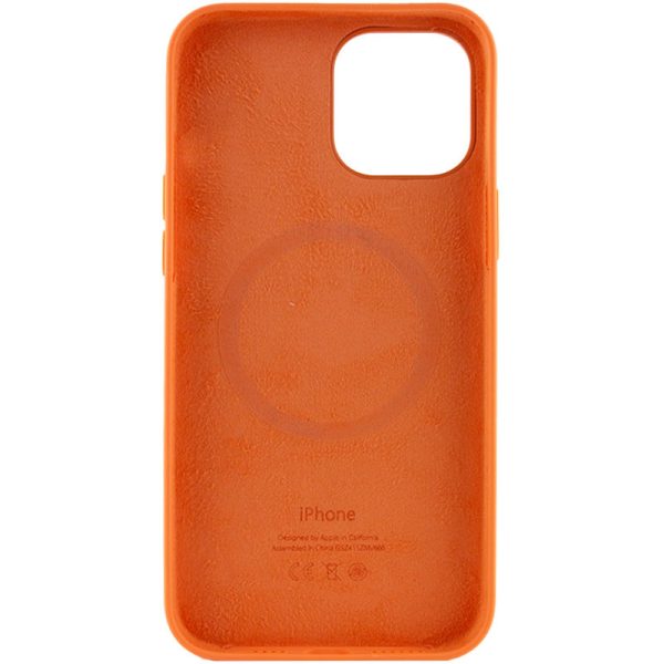 Чохол для iPhone 12 Pro Max Помаранчевий Silicone case full with Magsafe and Animation - Зображення 3