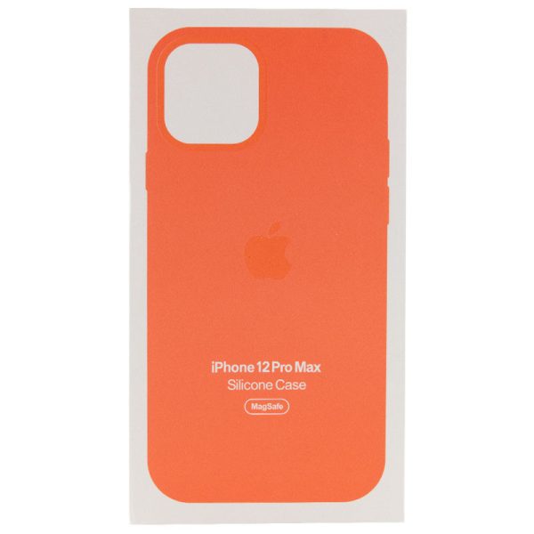 Чохол для iPhone 12 Pro Max Помаранчевий Silicone case full with Magsafe and Animation - Зображення 5