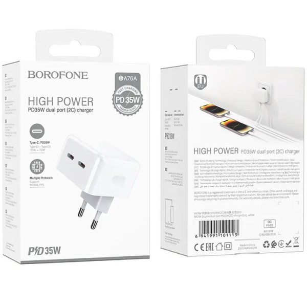 Зарядний пристрій Borofone BA76A Source PD35W (2Type-C) - Зображення 6