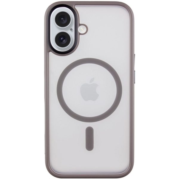 Чохол для iPhone 16 Сірий Metal Buttons with MagSafe