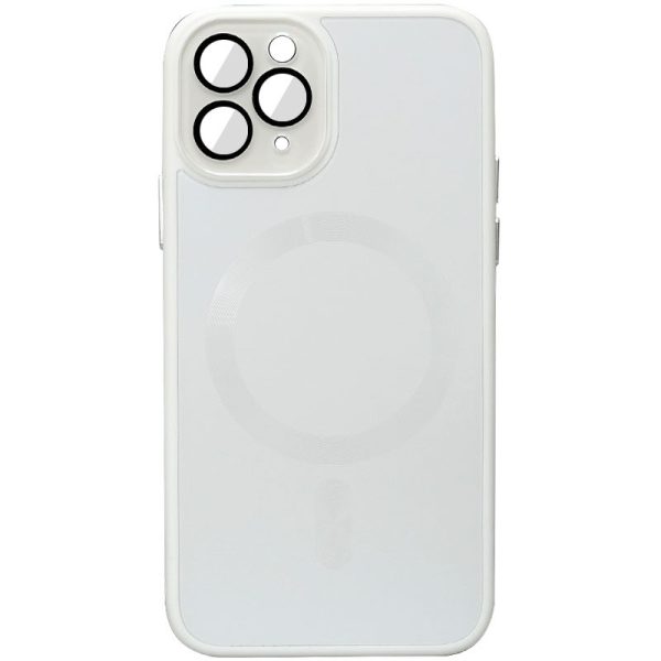 Чохол для iPhone 12 Pro Max Білий TPU+Glass Sapphire Midnight with MagSafe
