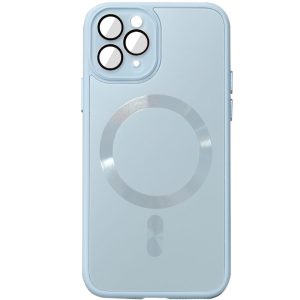 Чохол для iPhone 12 Pro Max Блакитний TPU+Glass Sapphire Midnight with MagSafe