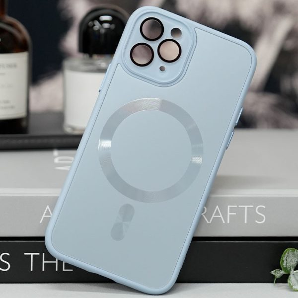 Чохол для iPhone 12 Pro Max Блакитний TPU+Glass Sapphire Midnight with MagSafe - Зображення 2