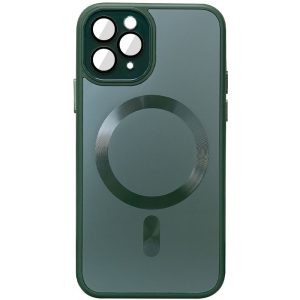 Чохол для iPhone 12 Pro Max Зелений TPU+Glass Sapphire Midnight with MagSafe