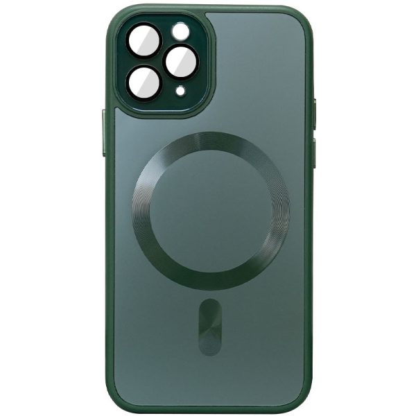 Чохол для iPhone 12 Pro Max Зелений TPU+Glass Sapphire Midnight with MagSafe