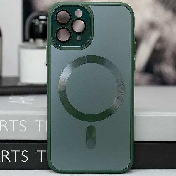 Чохол для iPhone 12 Pro Max Зелений TPU+Glass Sapphire Midnight with MagSafe - Зображення 3