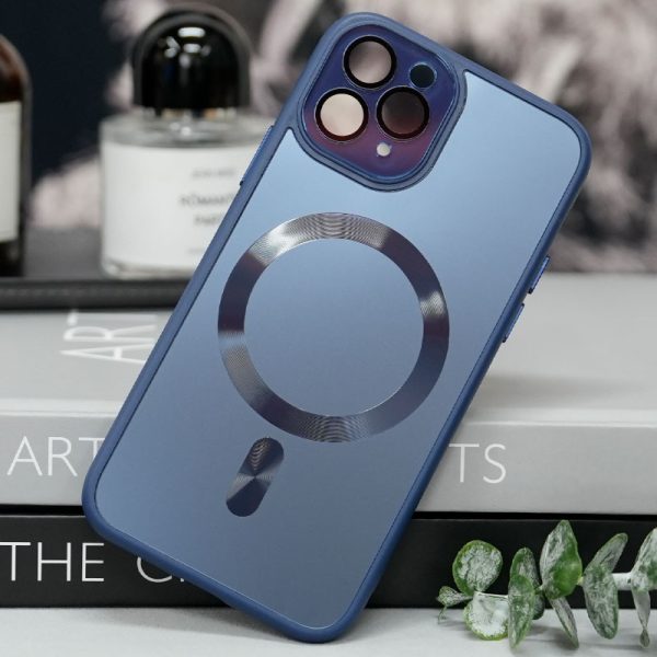 Чохол для iPhone 12 Pro Max Синій TPU+Glass Sapphire Midnight with MagSafe - Зображення 2