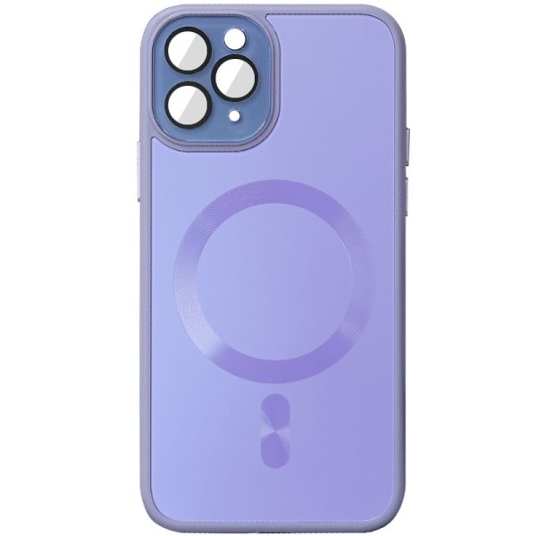 Чохол для iPhone 12 Pro Max Фіолетовий TPU+Glass Sapphire Midnight with MagSafe
