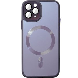 Чохол для iPhone 12 Pro Max Фіолетовий TPU+Glass Sapphire Midnight with MagSafe
