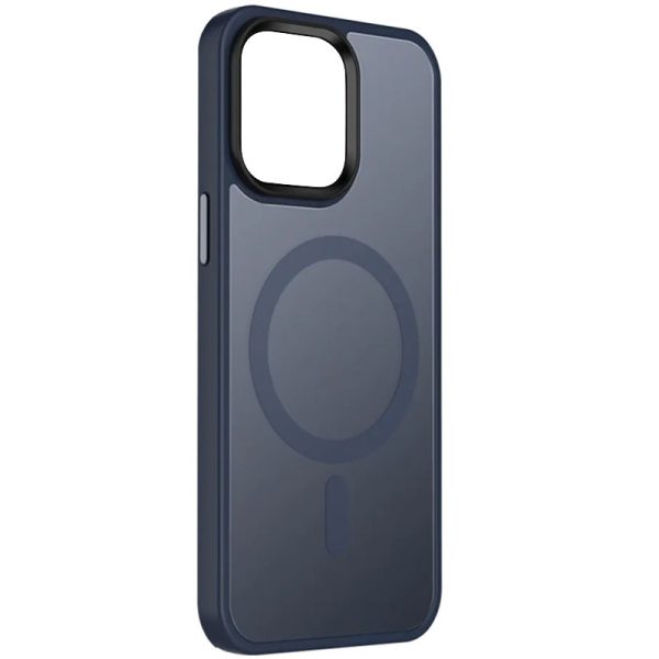 Чохол для iPhone 15 Plus Синій Metal Buttons with MagSafe Colorful