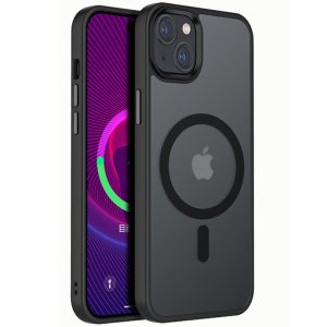 Чохол для iPhone 15 Plus Чорний Metal Buttons with MagSafe Colorful