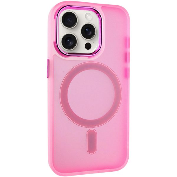 Чохол для iPhone 14 Pro Рожевий TPU+PC Lily with MagSafe