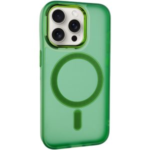 Чохол для iPhone 14 Pro Max Зелений TPU+PC Lily with MagSafe