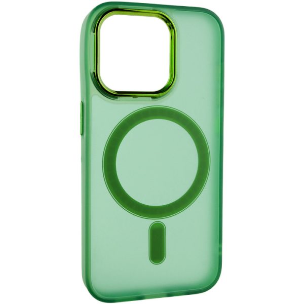 Чохол для iPhone 14 Pro Max Зелений TPU+PC Lily with MagSafe - Зображення 2