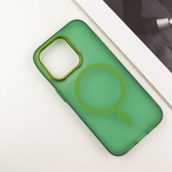 Чохол для iPhone 14 Pro Max Зелений TPU+PC Lily with MagSafe - Зображення 3