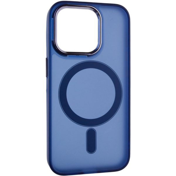 Чохол для iPhone 14 Pro Max Синій TPU+PC Lily with MagSafe - Зображення 2